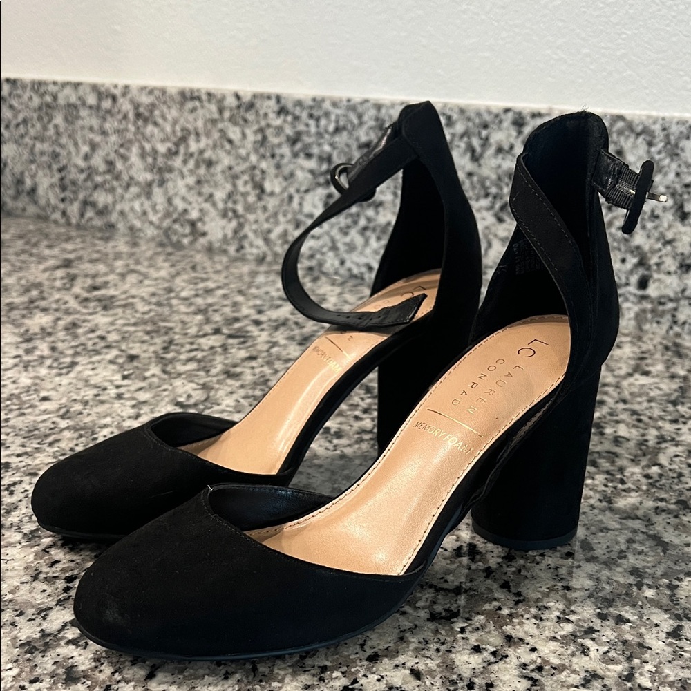 LC Lauren Conrad Elegant Black Block Heels